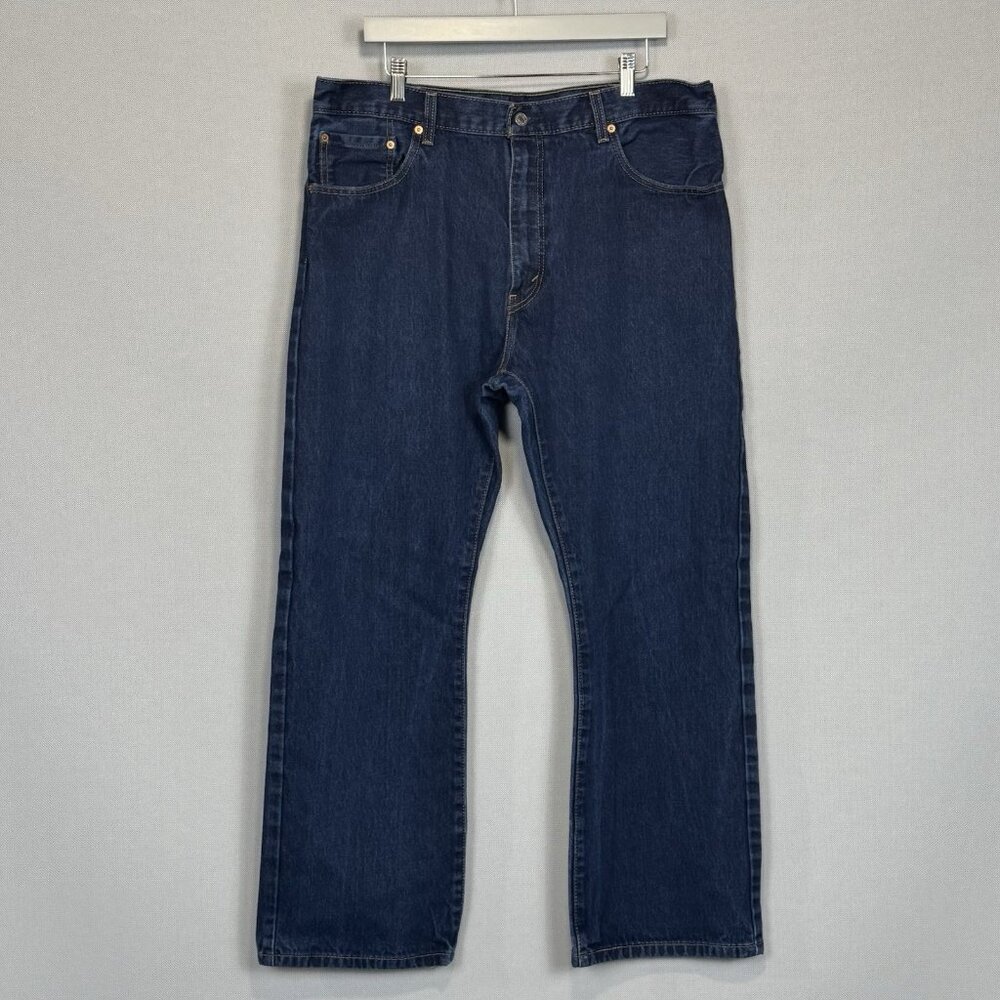 Levis Jeans Men 38x30 Blue 517 Bootcut Slim Fit Dark Wash 100% Cotton Denim